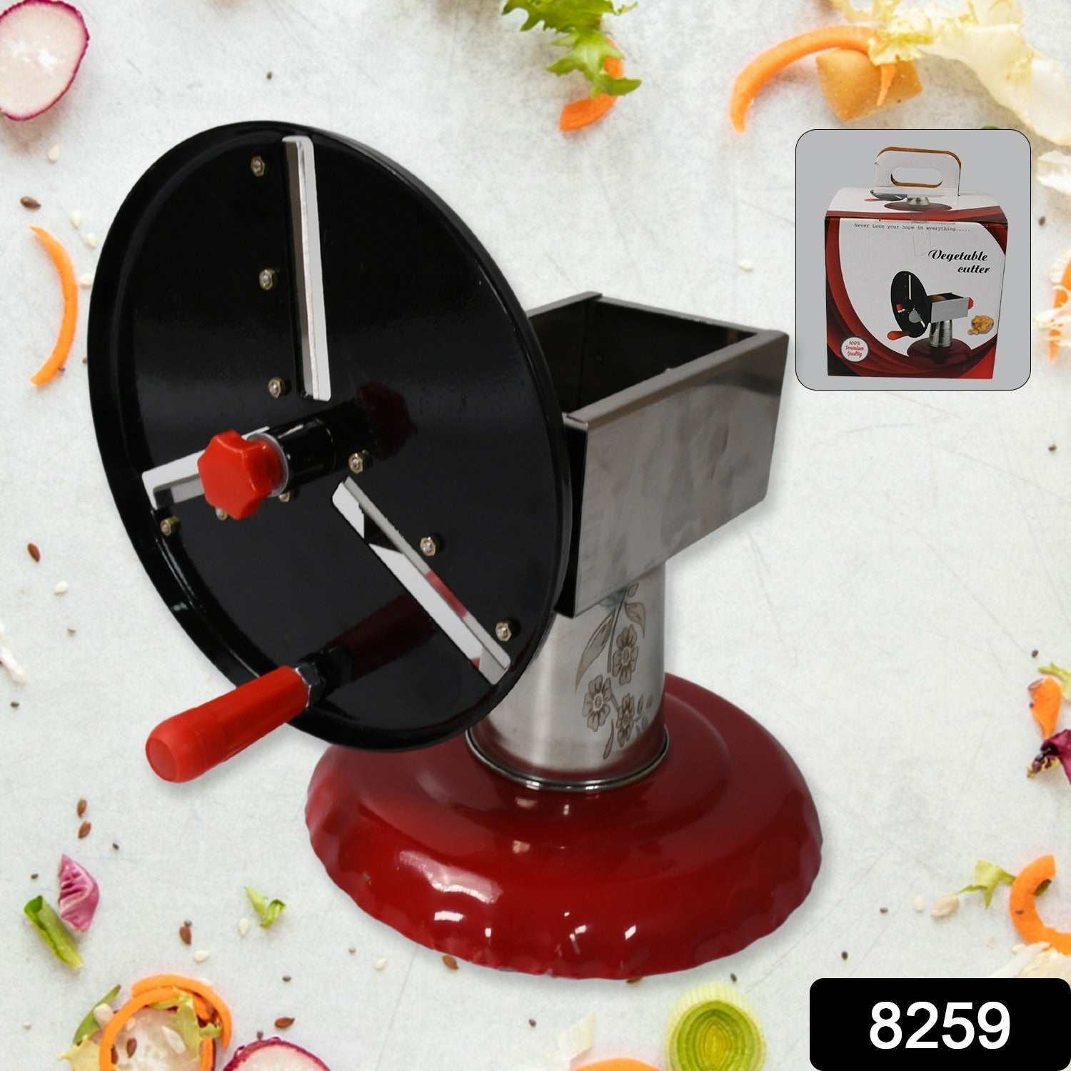 Stainless Steel Chips Maker and Vegetable Slicer for Kitchen Potato Slicer Graters and Chippers. Chips Maker is Suitable for Vegetable Cuttings. Chips Maker Consist Hard Coated Iron Wheel and Stand. Stainless Steel Chips Maker and Vegetable Slicer for Kitchen Potato Slicer Graters and Chippers. Chips Maker is Suitable for Vegetable Cuttings. Chips Maker Consist Hard Coated Iron Wheel and Stand.